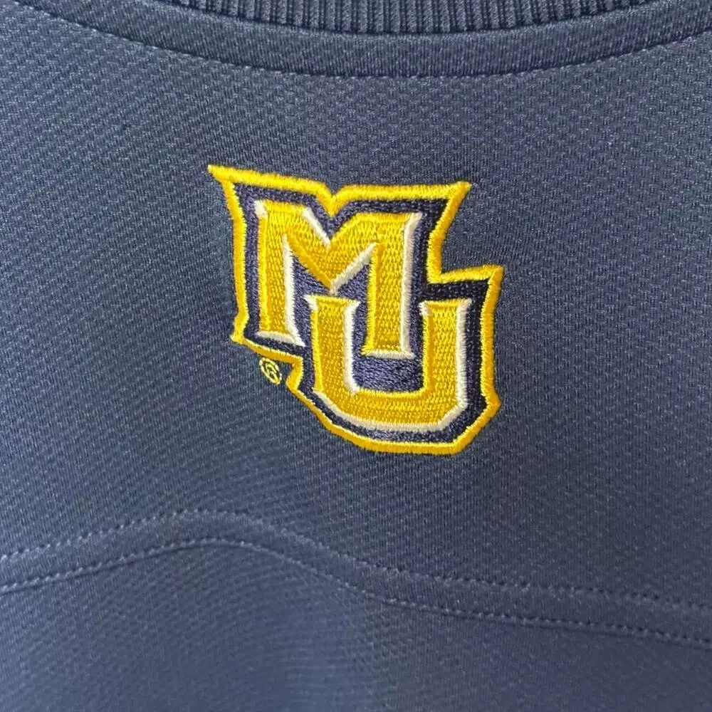 Jordan Marquette Golden Eagles Dri-FIT Long Sleeve Shooting Shirt Men’s XL Navy
